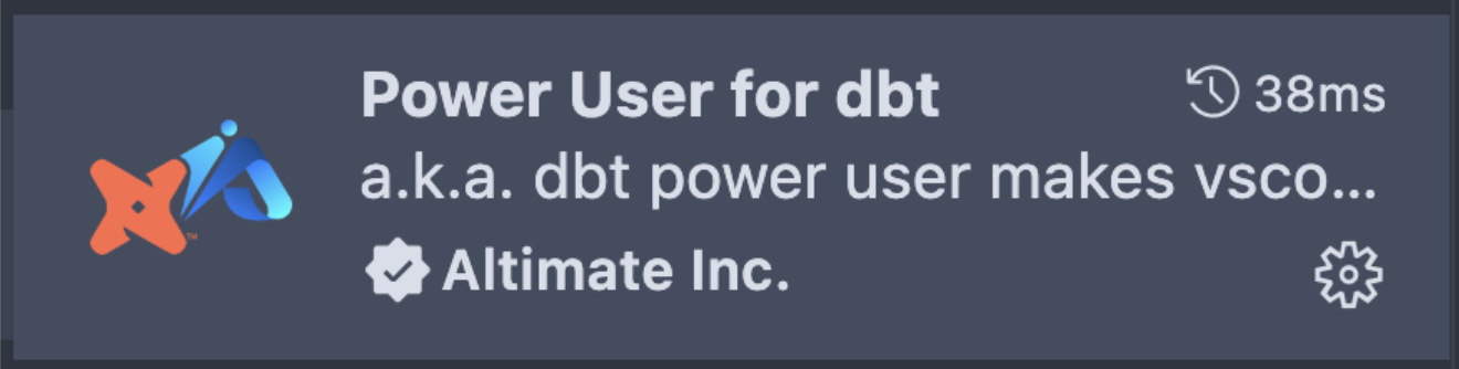 Find the VS Code Extension for dbt Power User